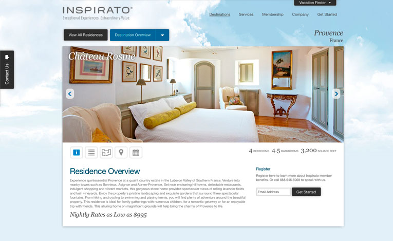 photo d'architecture pour site internet de location de vacances
